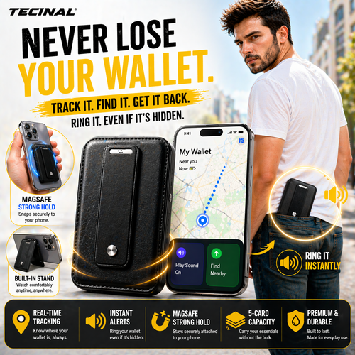 "I Know You Have My Wallet" – Tecinal™ GPS MagSafe Wallet