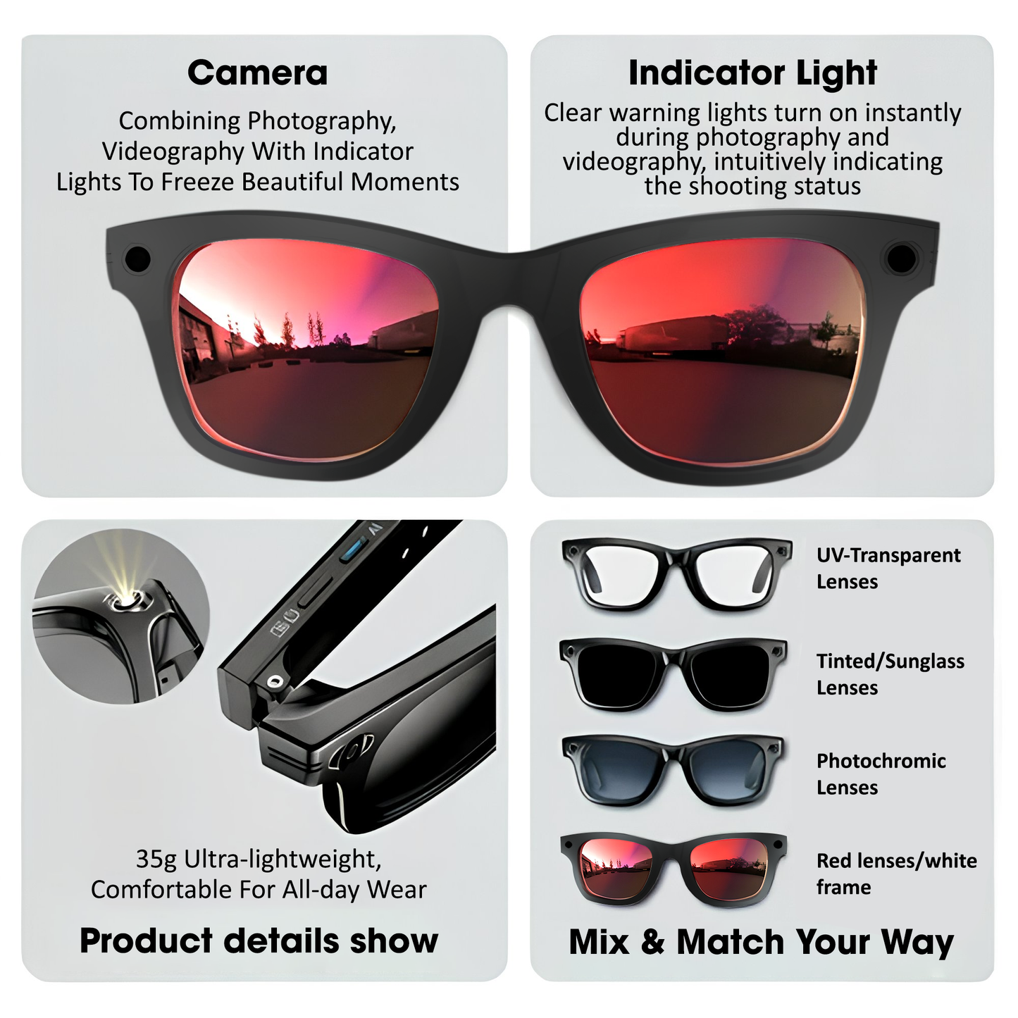 Tecinal™ Smart AI Glasses Pro Edition